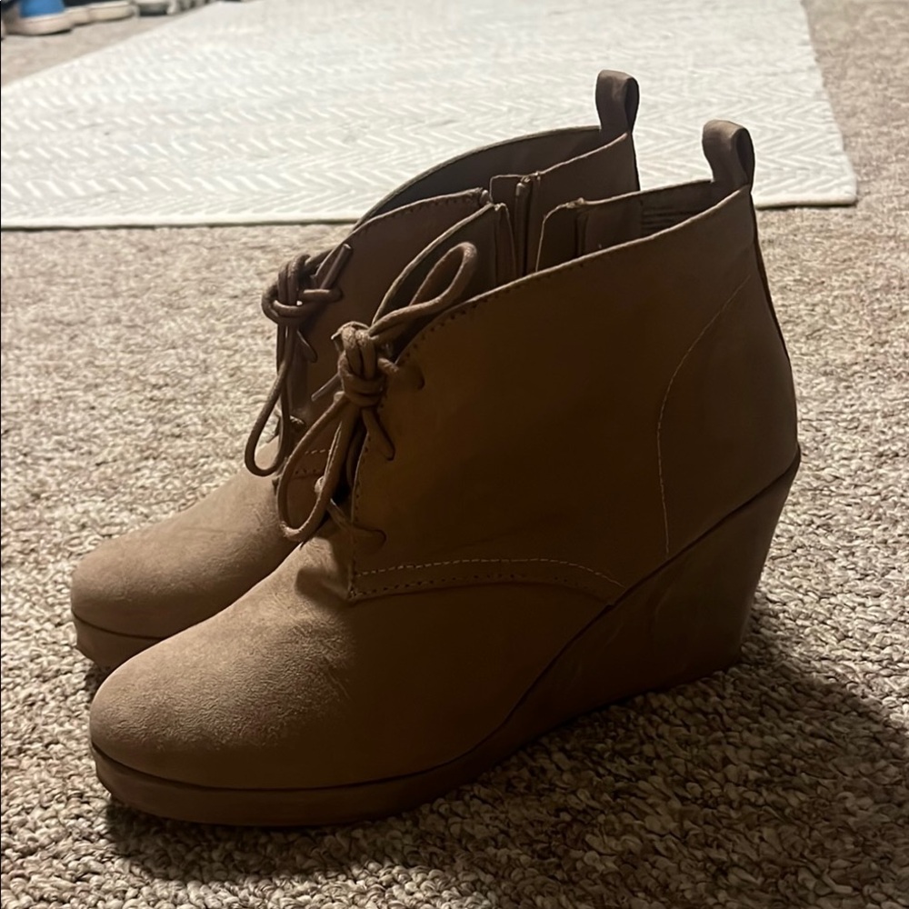 Brown Wedge Ankle Boots